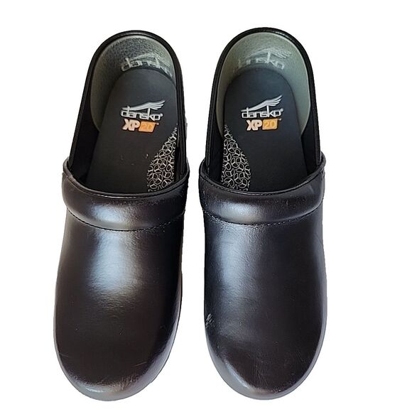 Dansko XP 2.0 Black Leather Clog Womens Size EU 38 US 7.5 8 Comfort - Picture 1 of 14